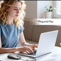 Unitek Przewodowa mysz optyczna biurowa SlimTrack 1600 DPI