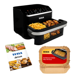 TESLA AirCook DualHeat QD575 XXL Frytkownica beztłuszczowa jedno/dwukomorowa 10L