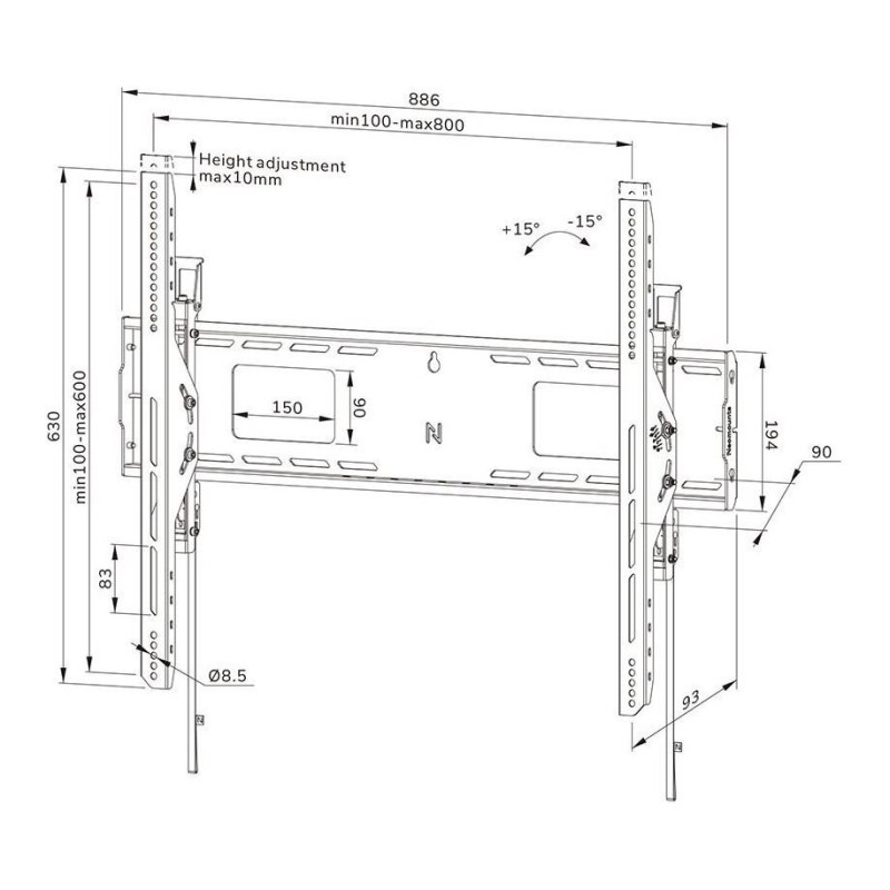 Uchwyt na telewizor Neomounts WL35-750BL18 43"-98" max 125kg