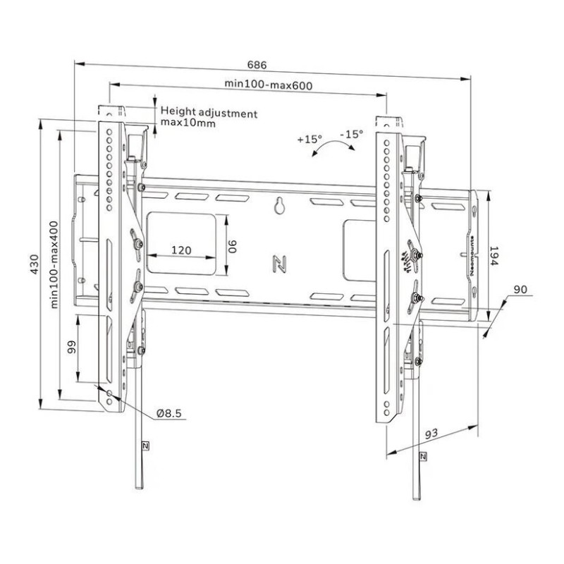 Uchwyt na telewizor Neomounts WL35-750BL16 42"-86" max 125kg