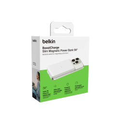 Belkin Powerbank magnetyczny 5000 mAh, USB-C 15 W, cienki, biały
