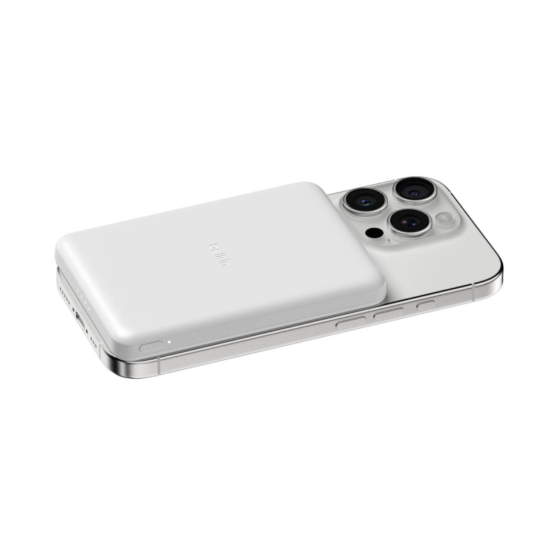 Belkin Powerbank magnetyczny 5000 mAh, USB-C 15 W, cienki, biały