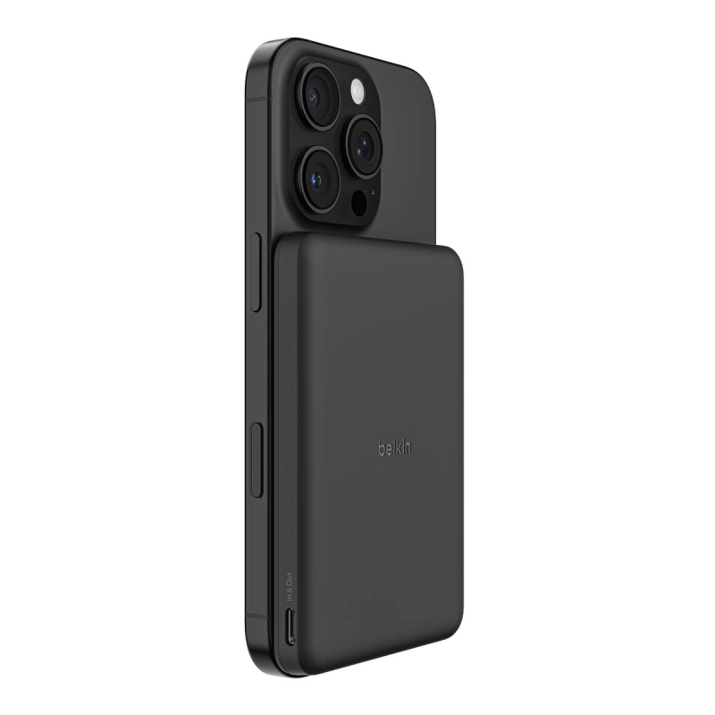 Belkin Powerbank magnetyczny 5000 mAh, USB-C 15 W, cienki, czarny