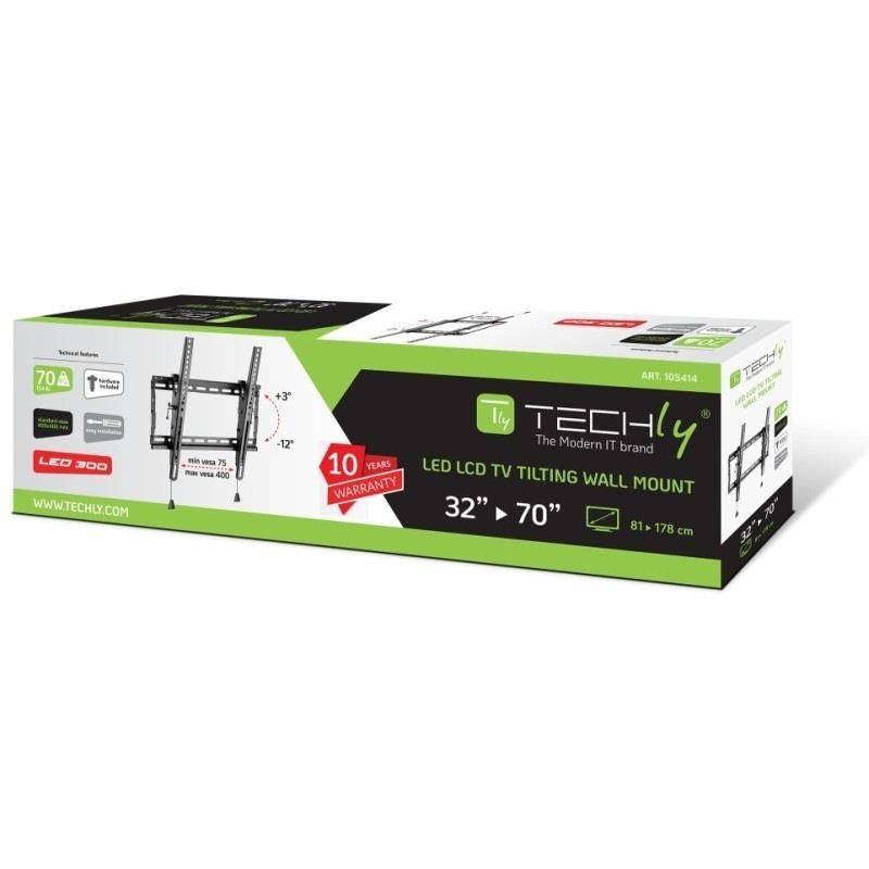 Uchwyt ścienny Techly do TV 32-70" LED/LCD 70kg uchylny slim… | PartsPC.pl