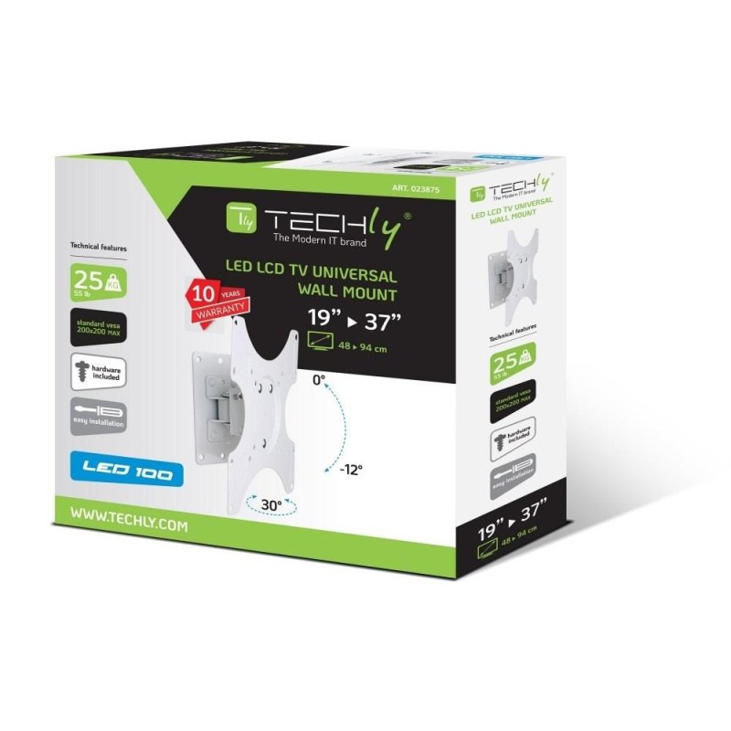 Uchwyt ścienny Techly 19"-37", 25kg obrotowy | PartsPC.pl