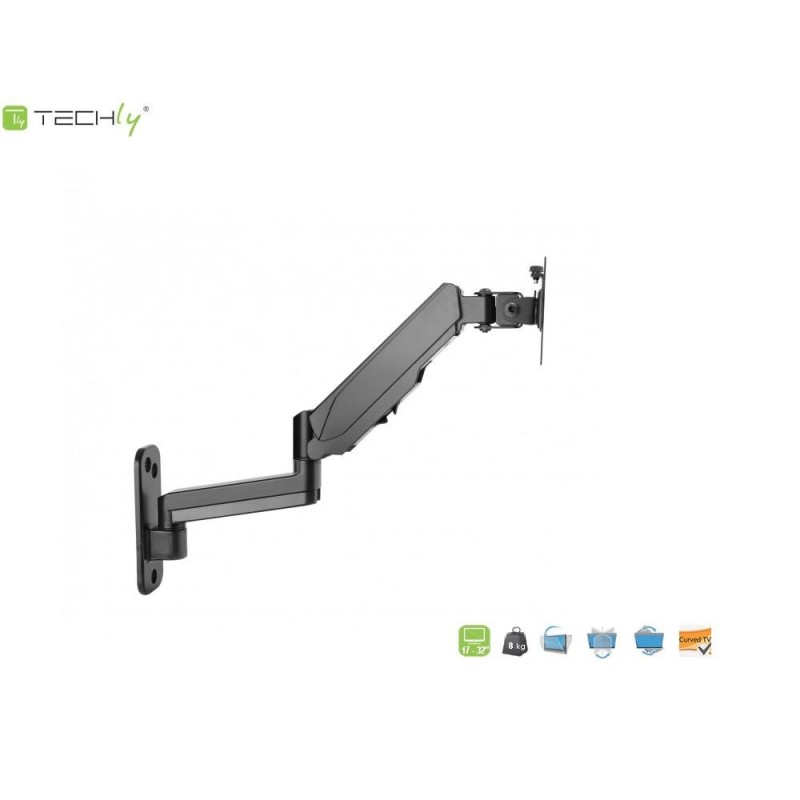 Uchwyt ścienny Techly 17"-32", 8kg Sprężyna Gazowa | PartsPC.pl