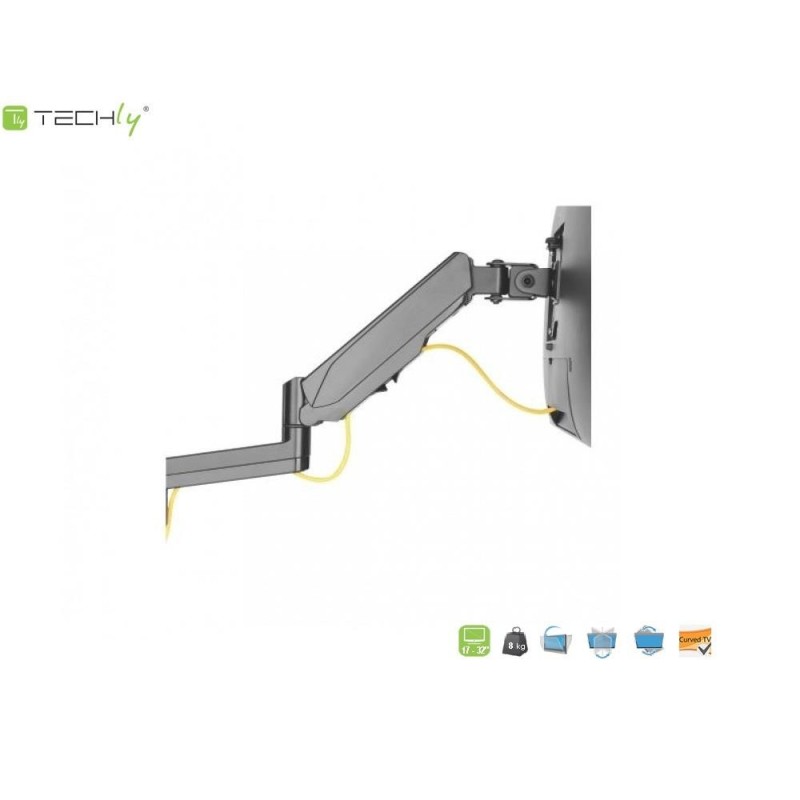 Uchwyt ścienny Techly 17"-32", 8kg Sprężyna Gazowa | PartsPC.pl