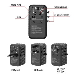 Adapter podróżny Verbatim UTA-06 GaN III globalny 2xUSB-C PD… | PartsPC.pl