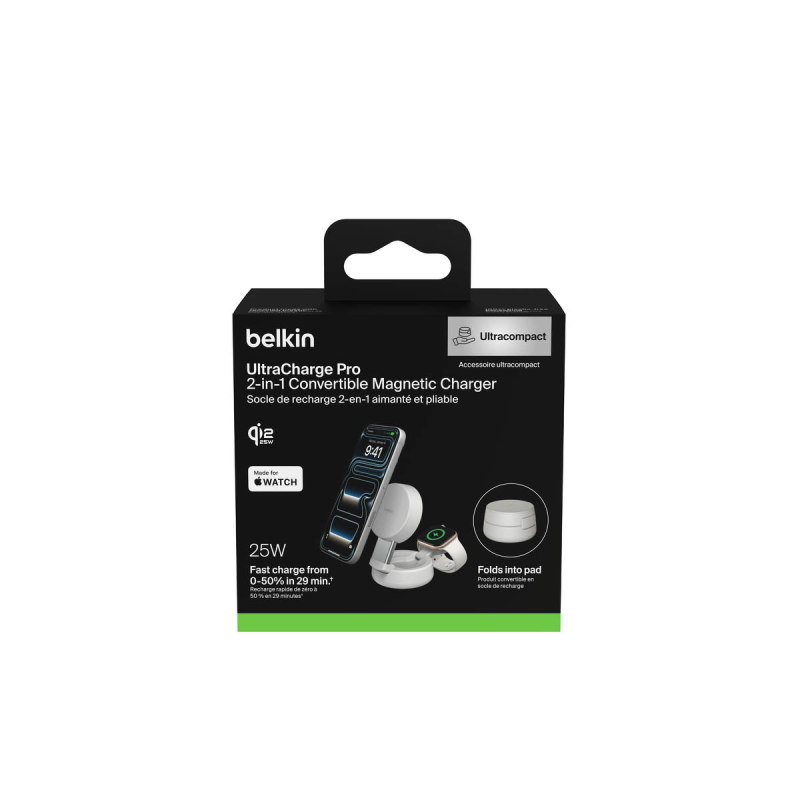 Belkin UltraCharge Pro ładowarka magnetyczna 2w1 Qi2 25W, pi… | PartsPC.pl