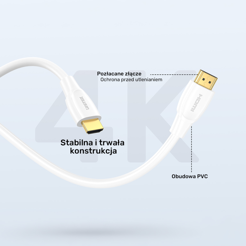 Unitek Kabel HDMI 2.1 8K HDR biały 1,8m | PartsPC.pl