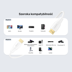Unitek Kabel HDMI 2.1 8K HDR biały 1,8m | PartsPC.pl