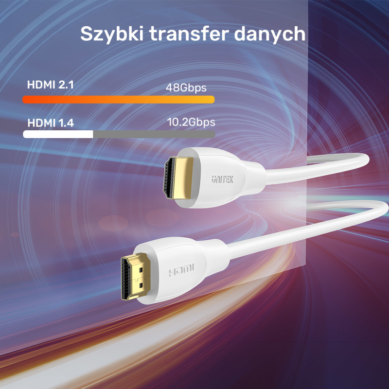 Unitek Kabel HDMI 2.1 8K HDR biały 3m | PartsPC.pl
