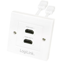 Gniazdo natynkowe 2x HDMI AH0015 LogiLink białe | PartsPC.pl