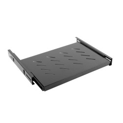 Półka do szaf wysuwana 19" 600mm czarna Lanberg (1U 465X350mm udźwig do