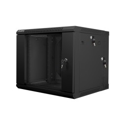 Szafa instalacyjna Rack dwusekcyjna wisząca 19" 9U 600x600 czarna Lanberg