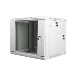 Szafa instalacyjna Rack dwusekcyjna wisząca 19" 9U 600x600 szara Lanberg