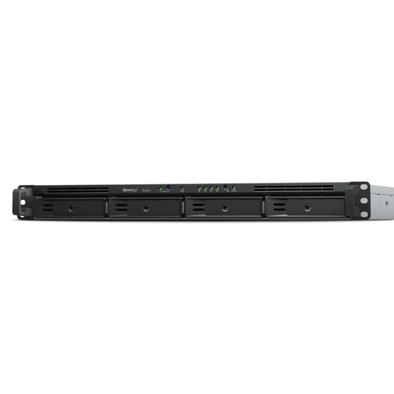 Synology RS422+ | 4-zatokowy serwer NAS, AMD Ryzen, 2GB RAM, 2x 1GbE RJ-45, RACK 1U