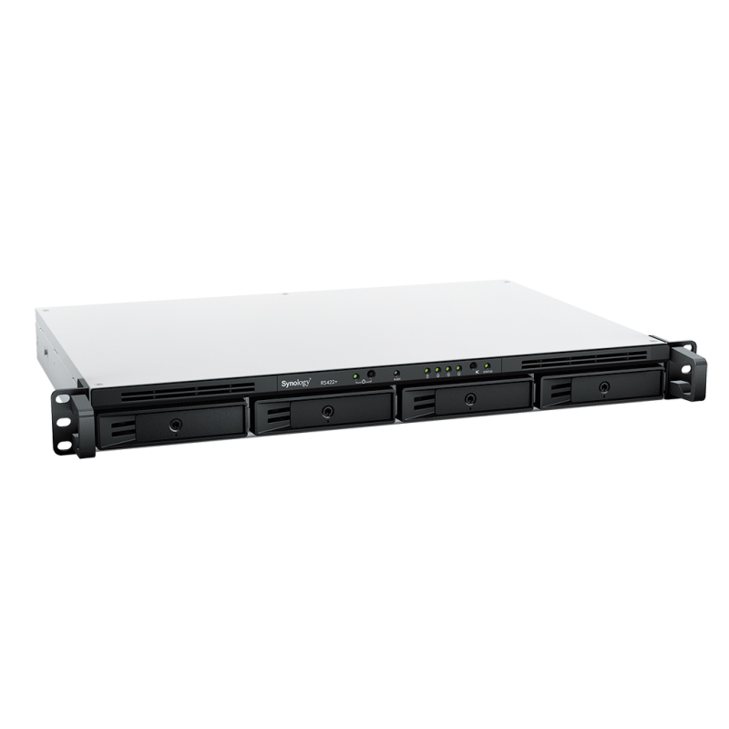 Synology RS422+ | 4-zatokowy serwer NAS, AMD Ryzen, 2GB RAM, 2x 1GbE RJ-45, RACK 1U