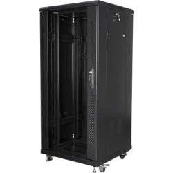 Szafa instalacyjna Rack stojąca 19" 27U 600x600 czarna Lanberg (flat pack)