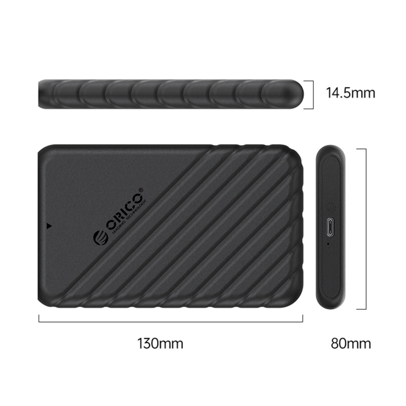 Orico Obudowa dysku 2,5'' USB-C 3.1 6Gbps czarna | PartsPC.pl