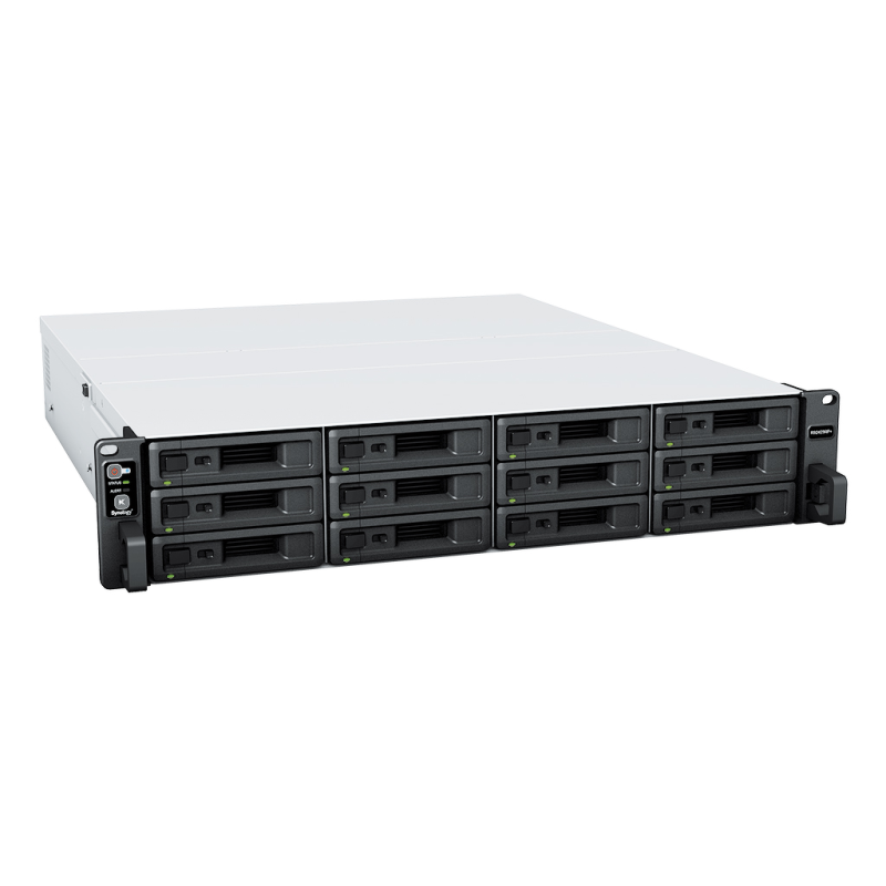 Synology RS2423RP+ | 12-zatokowy serwer NAS, AMD Ryzen, 8GB RAM, 2x 1GbE, 1x 10GbE RJ-45, RP RACK 2U