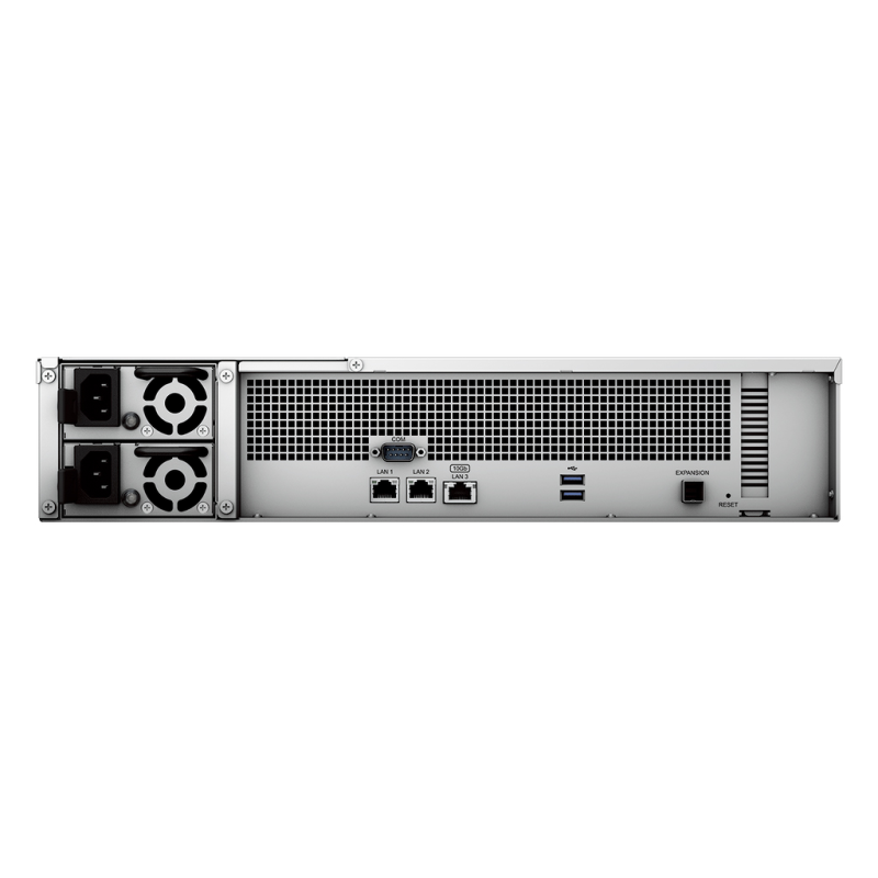 Synology RS2423RP+ | 12-zatokowy serwer NAS, AMD Ryzen, 8GB RAM, 2x 1GbE, 1x 10GbE RJ-45, RP RACK 2U