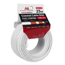 Kabel koncentryczny Maclean MCTV-470 satelitarny, antenowy RG6 25M