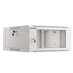Szafa instalacyjna Rack wisząca 19" 4U 570x600 szybki montaż szara Lanberg