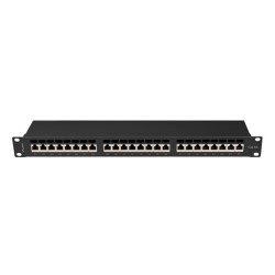 Patch panel Lanberg 24 port 1U kat.6A ekranowany czarny | PartsPC.pl