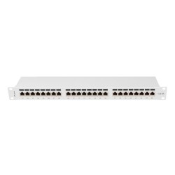 Patch panel Lanberg 24 port 1U kat.6A ekranowany szary | PartsPC.pl