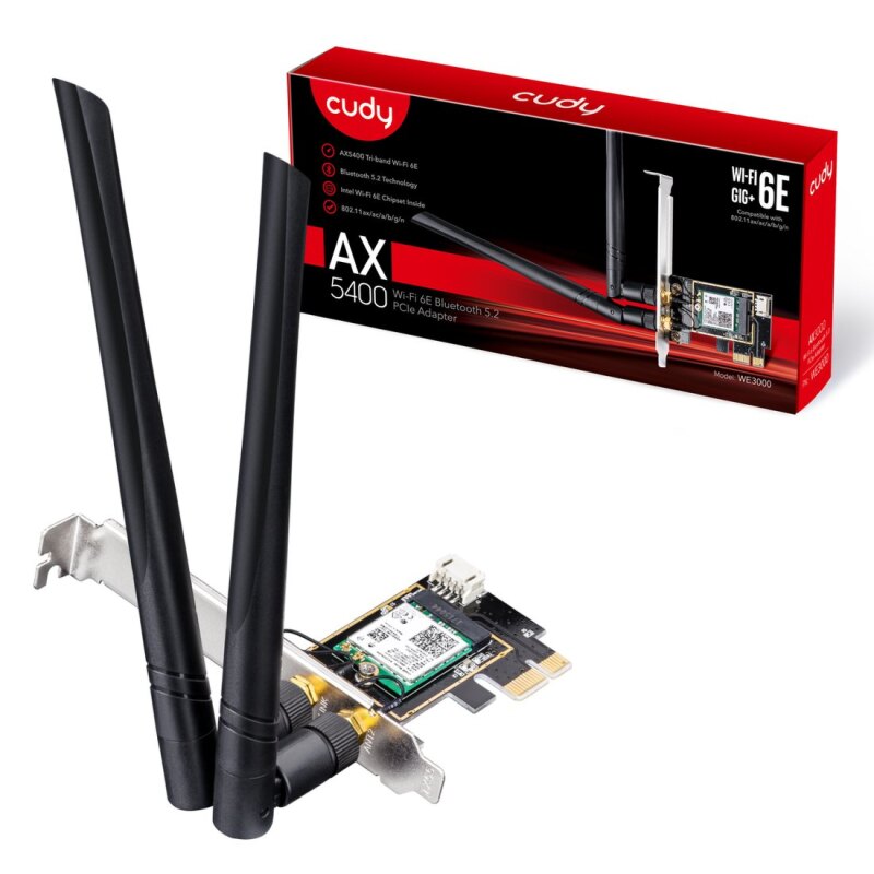 CUDY WE3000 | karta sieciowa, adapter Wi-Fi 6, 2,4GHz/5GHz, PCI Express