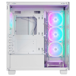 Rampage Hydra V1 Obudowa PC 4x wentylator USB C/USB A ARGB + hub, biała
