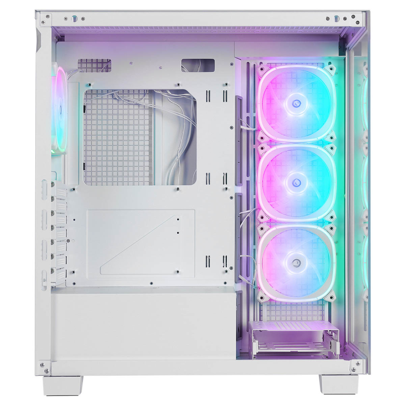 Rampage Hydra V1 Obudowa PC 4x wentylator USB C/USB A ARGB + hub, biała