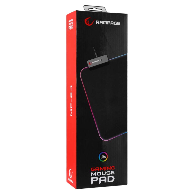 Rampage MP-24 podkładka gamingowa pod klawiaturę i mysz 30x80cm, RGB, czarna