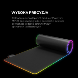 Rampage MP-24 podkładka gamingowa pod klawiaturę i mysz 30x80cm, RGB, czarna