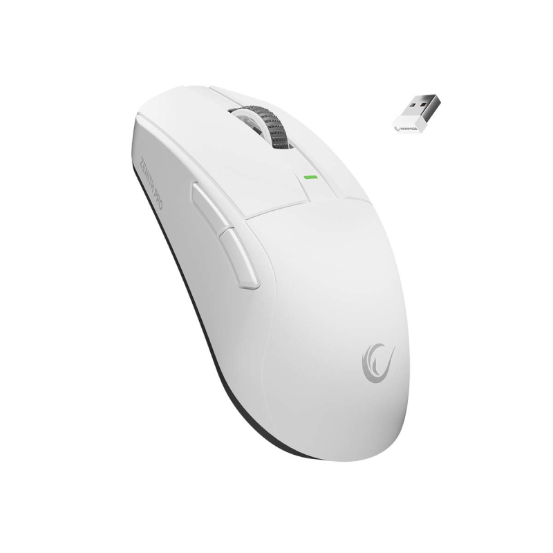 Rampage Zenith Pro mysz bezprzewodowa 26000 DPI biała + odbiornik 4 KHz PAW3395 BT 5.2