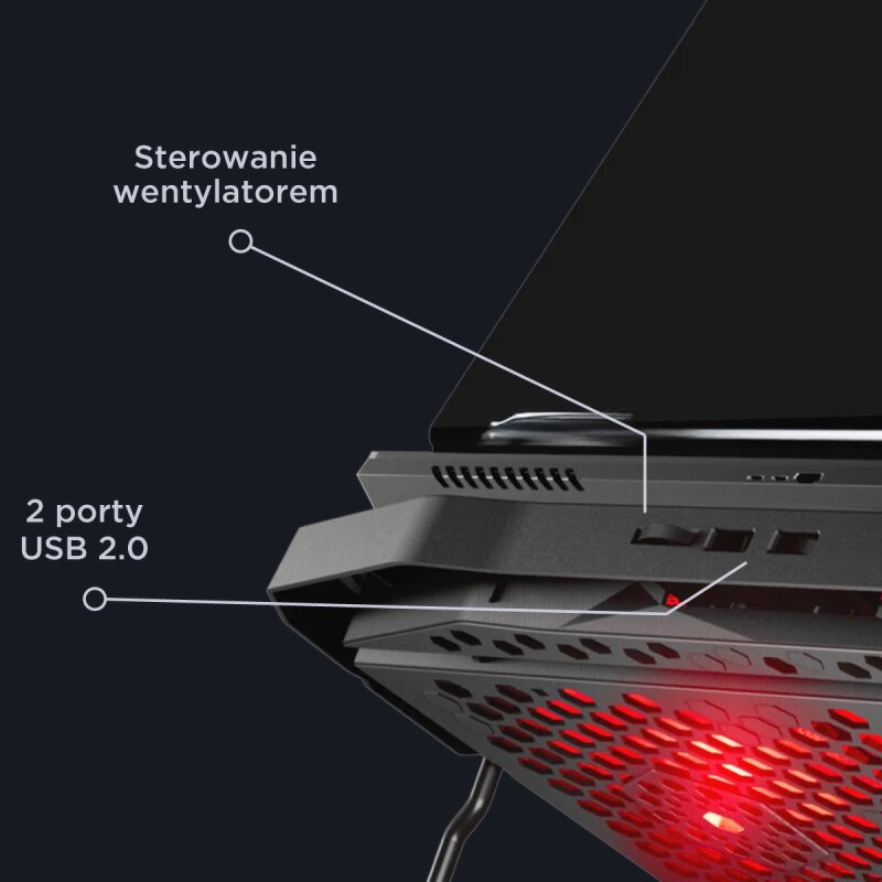 Rampage AD-RX34 Podstawka chłodząca pod laptop 12,1-17" regu… | PartsPC.pl