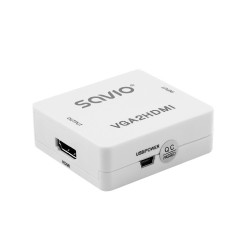 Adapter/Konwerter VGA Savio CL-110 VGA (F)+minijack(F) - HDMI A/F Full