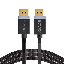 Kabel DisplayPort v1.4 Savio CL-176 (M/M), 8K, 3m, miedź, ba… | PartsPC.pl