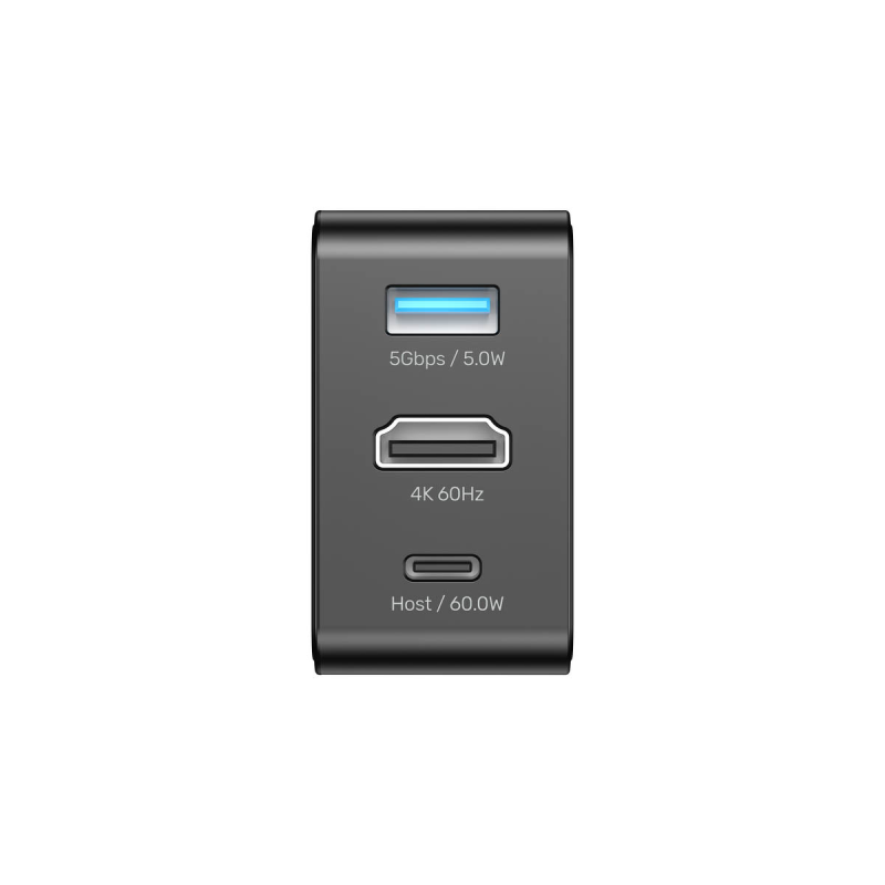 GaN 3-w-1 65W, wspiera 4K@60Hz (USB-A/HDMI/USB-C) | PartsPC.pl