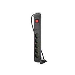 Listwa zasilająca Lanberg SP1 3m 5x 230V Schuko czarna | PartsPC.pl