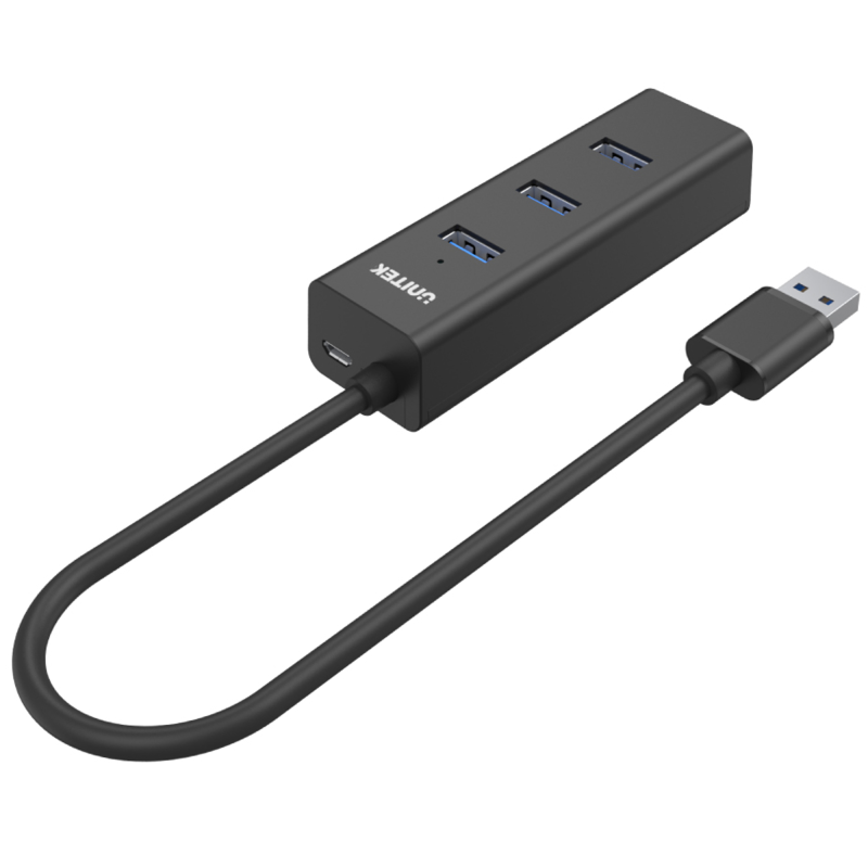 Hub USB Unitek Y-3089 4xUSB 3.0 czarny | PartsPC.pl