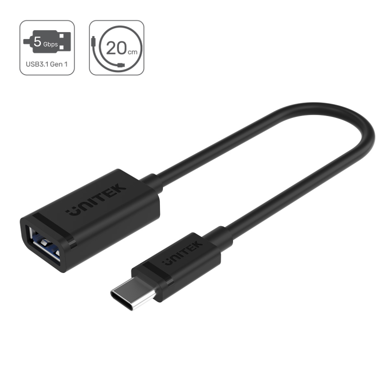 Adapter Unitek Y-C476BK USB Typ-C do USB AF | PartsPC.pl