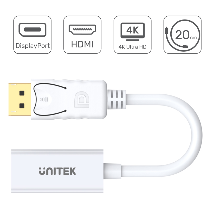 Adapter Unitek Y-6332 DisplayPort-HDMI 4K | PartsPC.pl