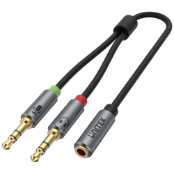 Kabel Unitek Y-C957ABK miniJack 3,5mm (F) - 2x 3,5mm (M) | PartsPC.pl