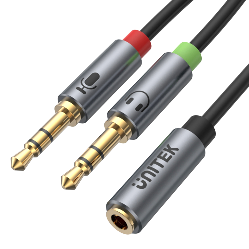 Kabel Unitek Y-C957ABK miniJack 3,5mm (F) - 2x 3,5mm (M) | PartsPC.pl