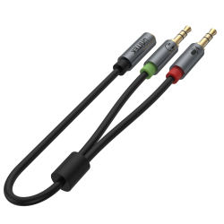 Kabel Unitek Y-C957ABK miniJack 3,5mm (F) - 2x 3,5mm (M) | PartsPC.pl