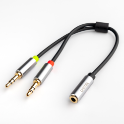 Kabel Unitek Y-C957ABK miniJack 3,5mm (F) - 2x 3,5mm (M) | PartsPC.pl