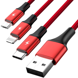Kabel USB 2.0 Unitek C4049RD, 3w1 USB - USB typ C/microUSB/L… | PartsPC.pl