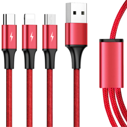 Kabel USB 2.0 Unitek C4049RD, 3w1 USB - USB typ C/microUSB/L… | PartsPC.pl